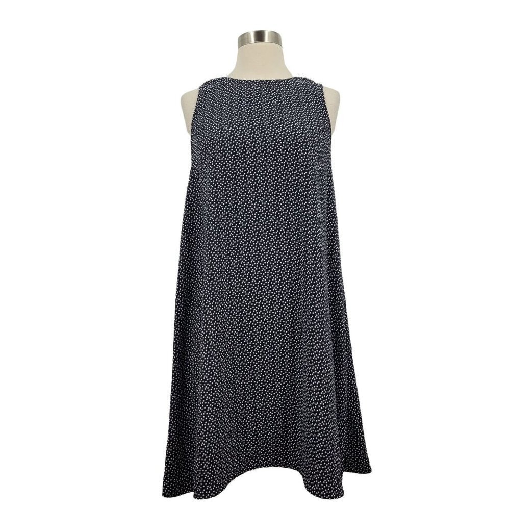 Halogen A-line Dress In Navy Ivory Dots Women's XS‎ NWT